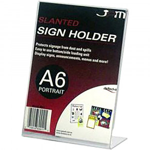 Deflecto Sign Holder Slanted A6 Portrait