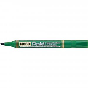 Pentel N860 Permanent Marker Chisel 1.5-4.5mm Green