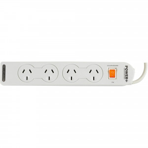 Powerplus 4 Outlet Powerboard Master Switch And Overload Protection