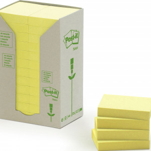 Post-It 653-RTY Notes Tower 36x51mm Recycled Yellow Pack of 24