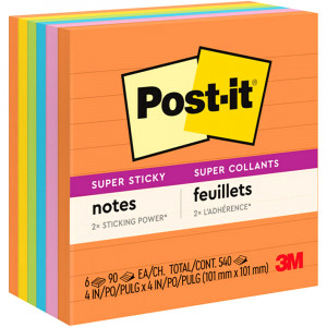 Post-It 675-6SSUC Super Sticky Notes 101mmx101mm Energy Boost Pack of 6