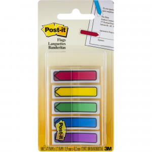 Post-It 684-ARR1 Arrow Flags 12x45mm Blue Green Purple Red Yellow Pack of 100