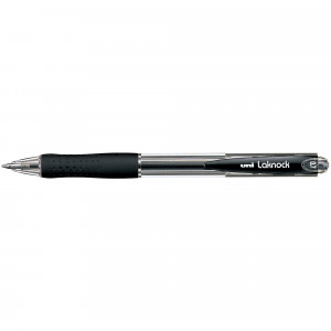 Uni SN100 Laknock Ballpoint Pen Retractable Fine 0.7mm Black
