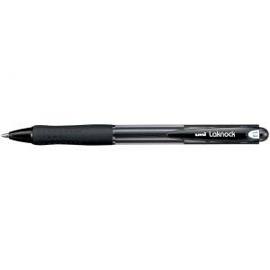 Uni SN100 Laknock Ballpoint Pen Retractable Medium 1mm Black