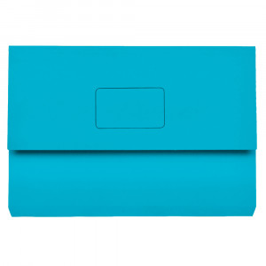 Marbig Slimpick Manilla Document Wallet Foolscap 30mm Gusset Blue