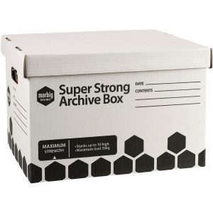 Marbig Enviro Super Strong Archive Box 320W x 420D x H260mmH White