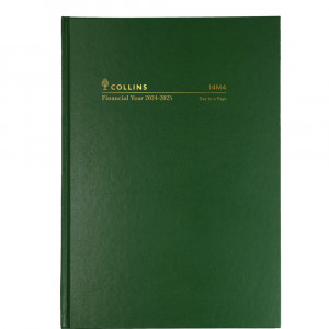 Collins Financial Year Diary A4 Day To Page Green