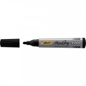 Bic 2000 Marking Permanent Markers Bullet 1.7mm Black Pack of 12