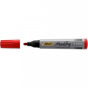 Bic 2000 Marking Permanent Markers Bullet 1.7mm Red Pack of 12