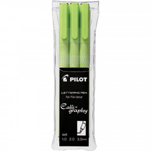Pilot SWN Lettering Pen Assorted Nibs 1mm, 2mm, 3mm Black Pack of 3
