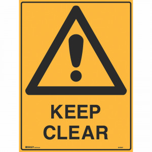 Brady Warning Sign Keep Clear 600x450mm Metal
