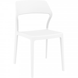 Snow Hospitality Dining Chair Heavy Duty Indoor Outdoor Use Stackable Polypropylene White