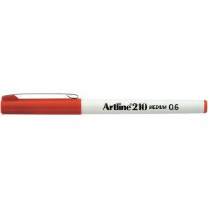 Artline 210 Fineliner Pen Medium 0.6mm Dark Red Pack Of 12