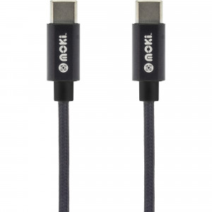 Moki Type-C to Type-C SynCharge Cable 90cm Braided Black