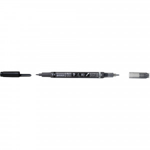 Tombow Fudenosuke Pen Twin Tip Black & Grey