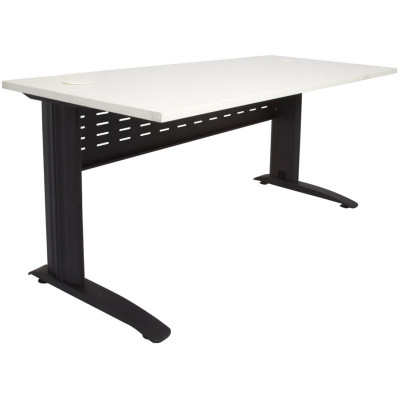 Rapid Span Open Straight Desk 1500Wx700mmD Modesty Panel With White Top & Black Steel Frame