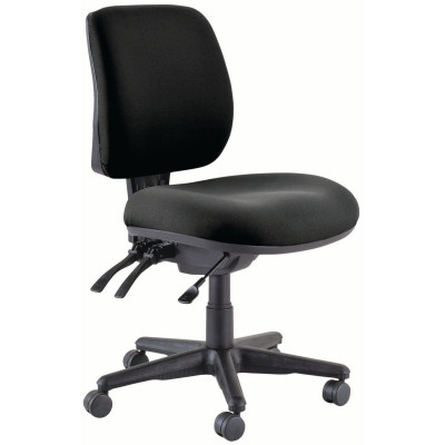 Buro Roma Mid Back Task Chair 3 Lever No Arms Black Fabric Seat And Back
