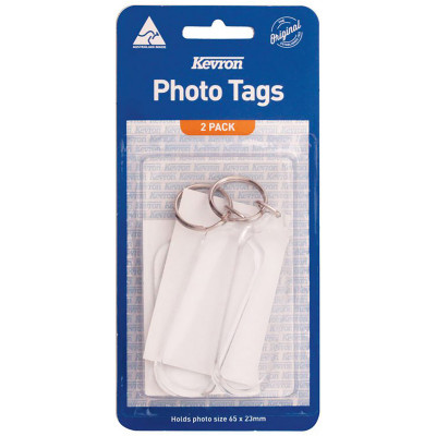 Kevron ID59 Long Oblong  Acrylic Tags Clear Pack of 2
