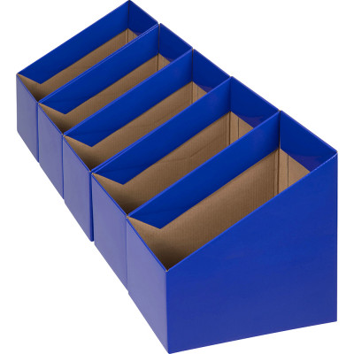 Marbig Book Boxes Large 17wx25dx27h cm Blue Pack Of 5