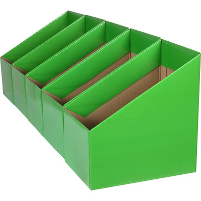 Marbig Book Boxes Large 17wx25dx27h cm Green Pack Of 5