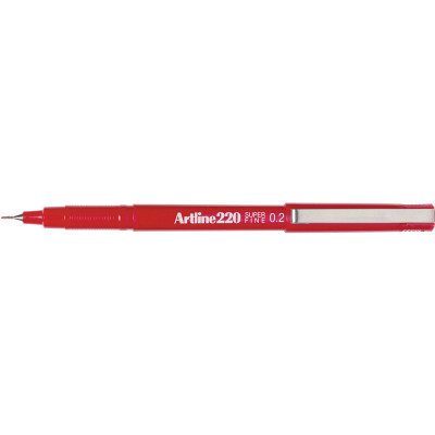 Artline 220 Fineliner Pen Super Fine 0.2mm Red