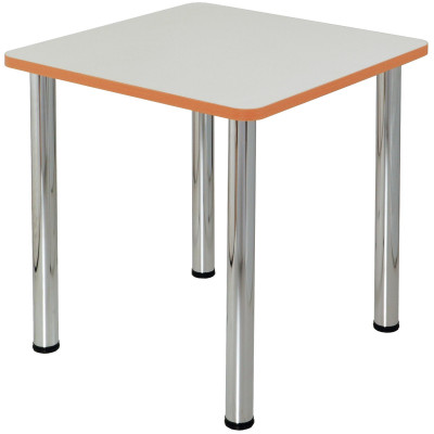 Sylex Quorum Geometry Meeting Table Square 750W x 750D x 740mmH Chrome And Off White